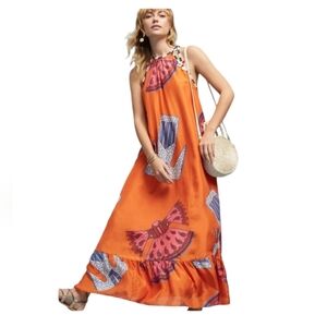ANTHROPOLOGIE Anupamaa Mae 100% Silk Maxi Dress. Size XS